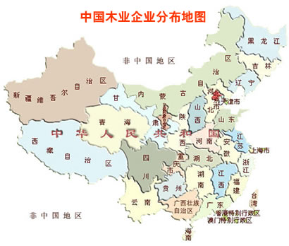 中国木业企业分布地图